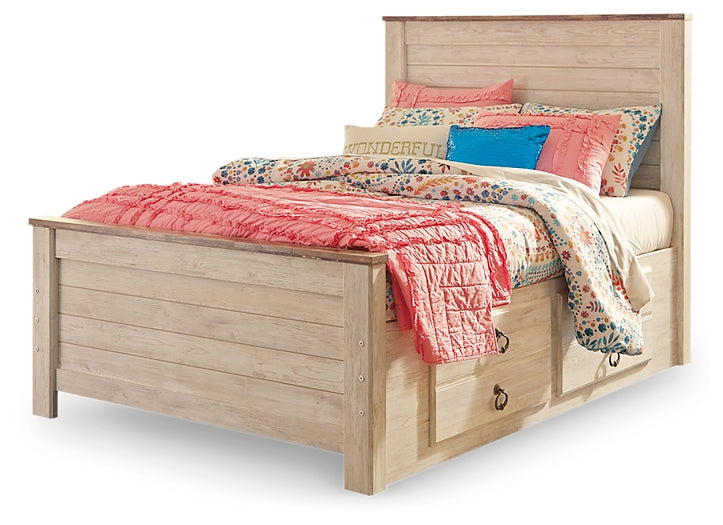 Willowton Panel Bed With 2 Storage Drawers