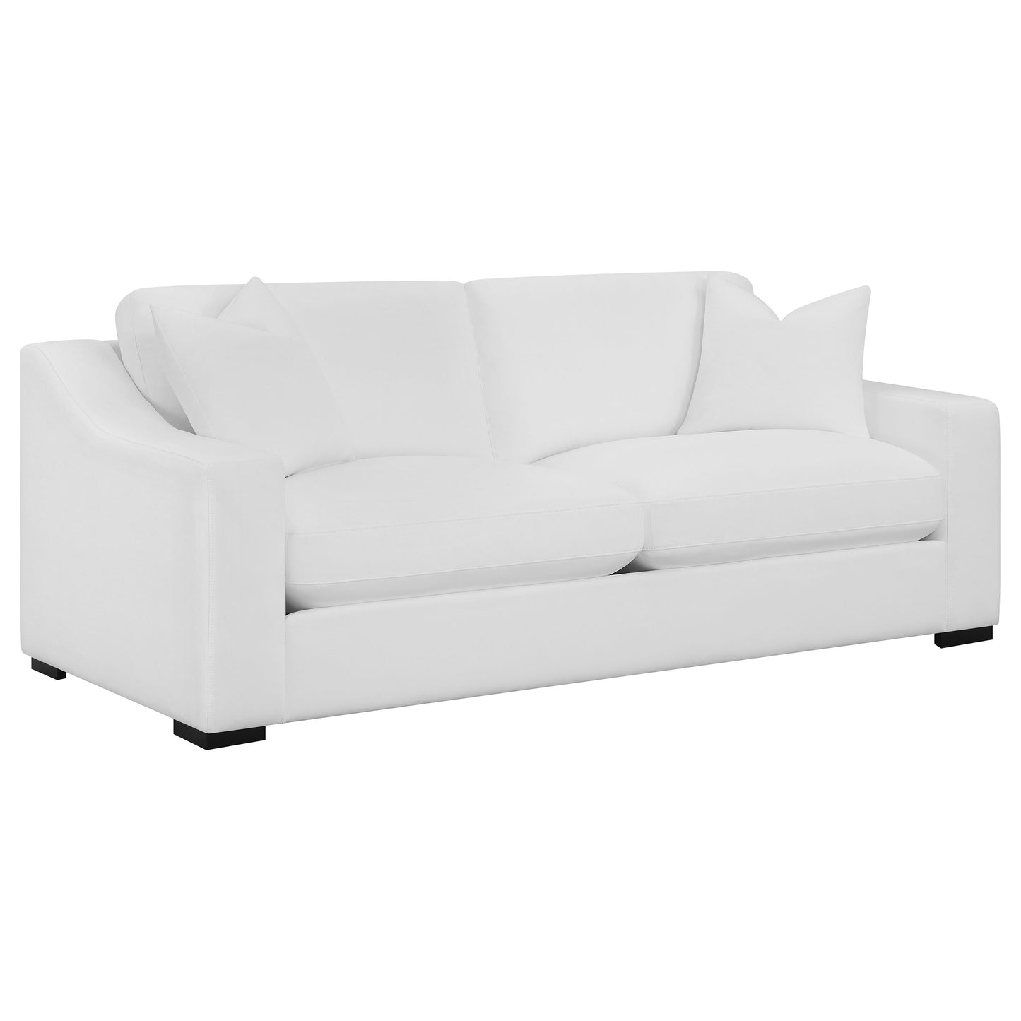 Ashlyn 3-piece Upholstered Sloped Arms Living Room Set White