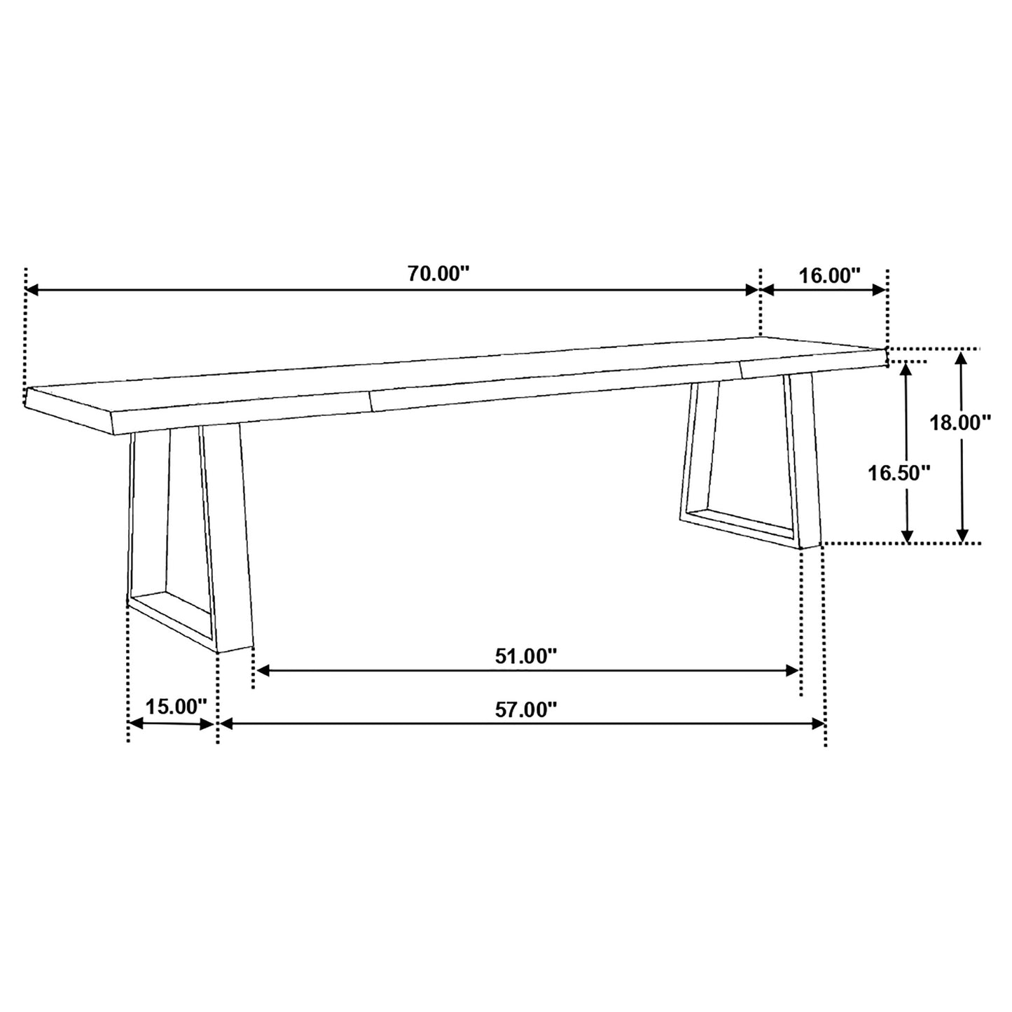 Ditman Live Edge Dining Bench Grey Sheesham and Black