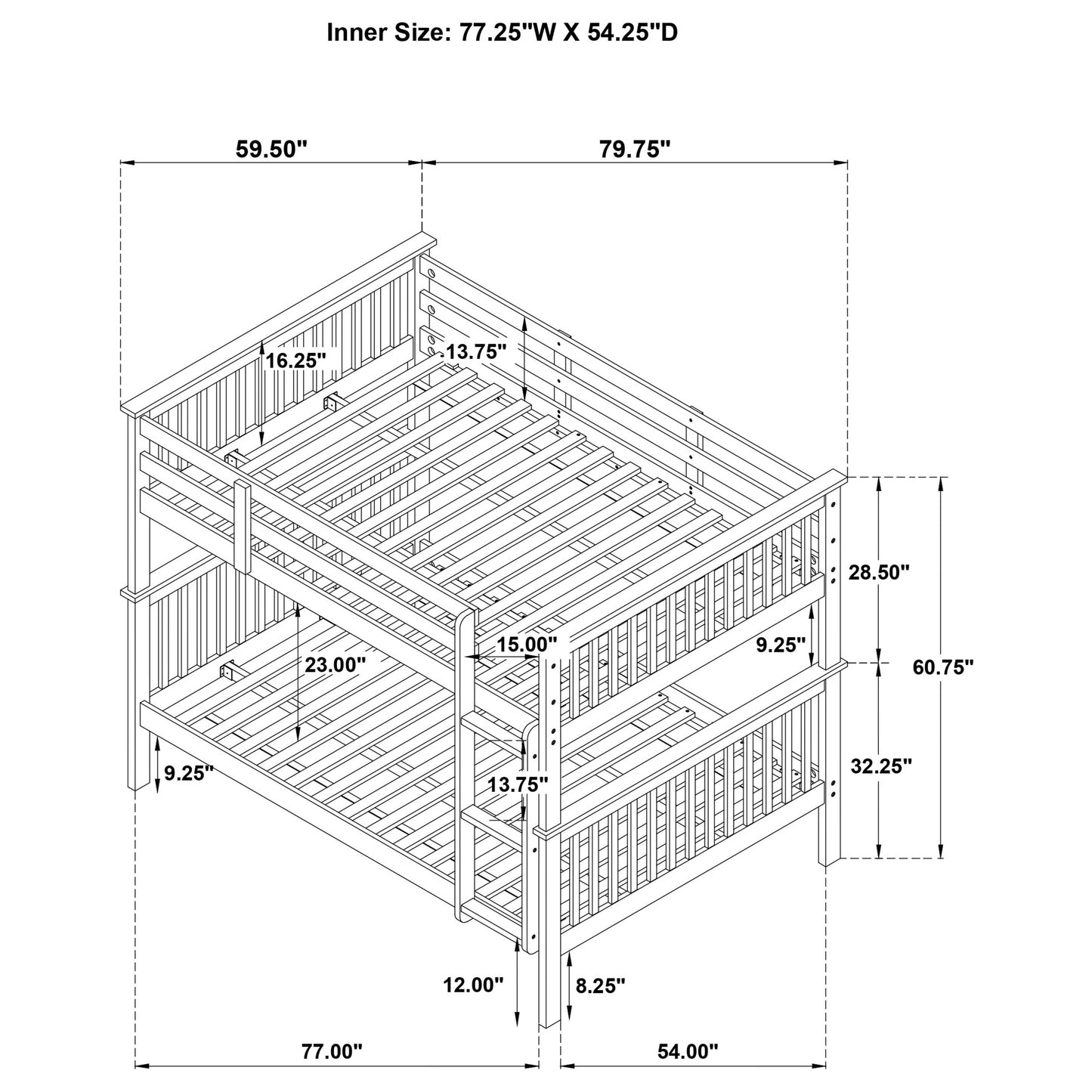 Chapman Wood Full Over Full Bunk Bed Black