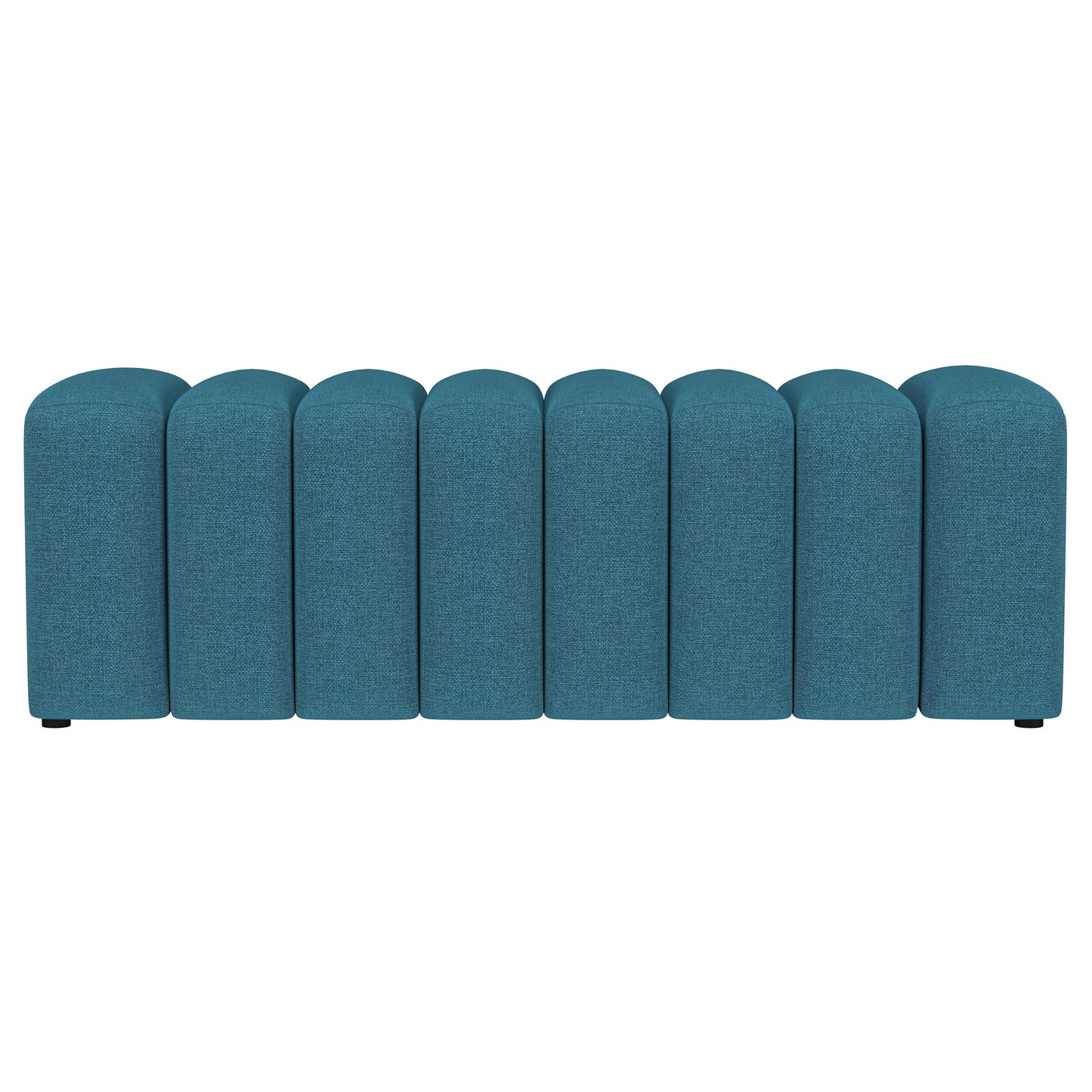 Summer Upholstered Channel Tufted Accent Bench Peacock Blue