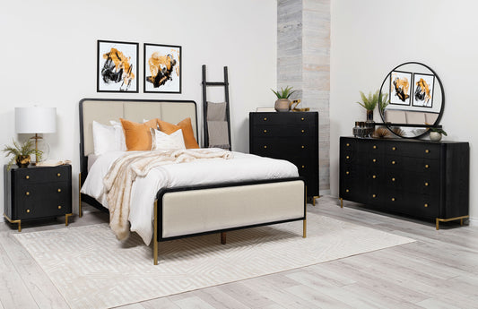 Arini 5-piece Eastern King Bedroom Set Cream and Black