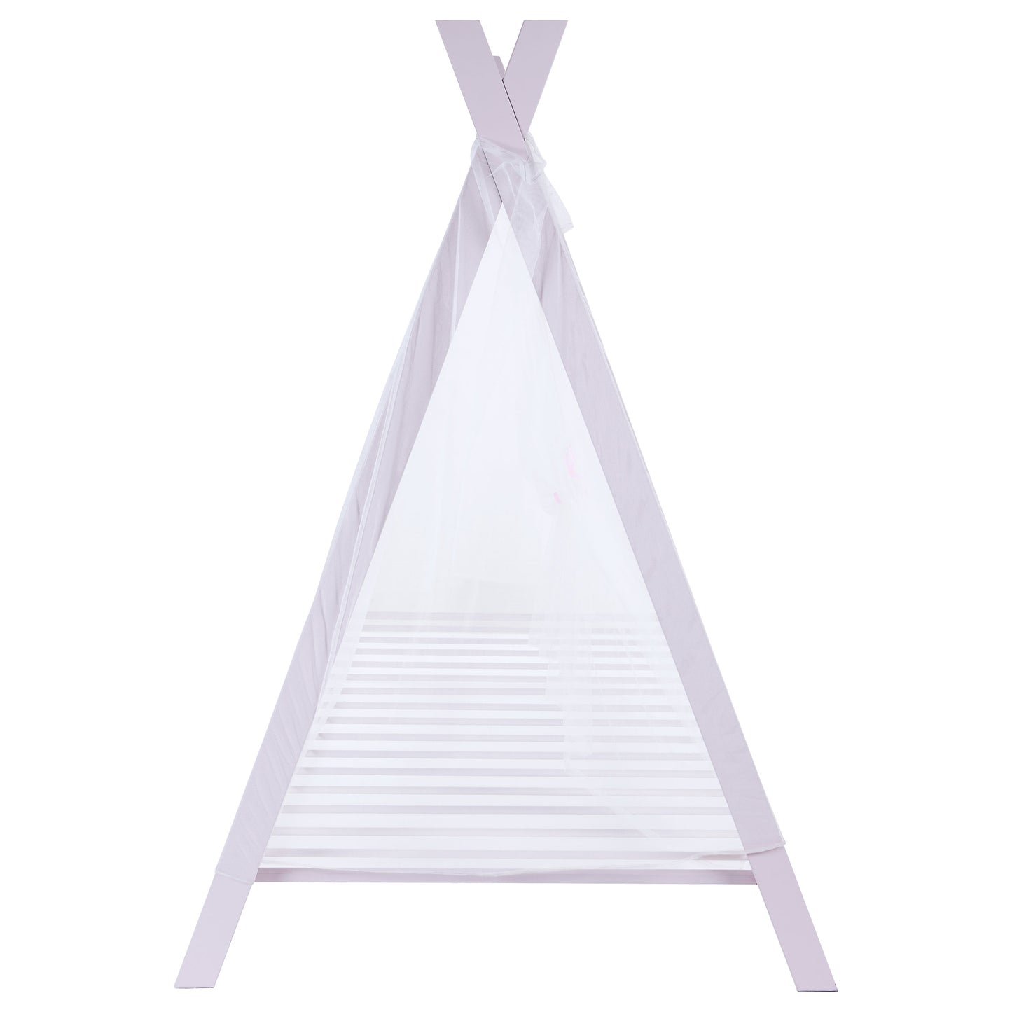 Fultonville Metal Twin Tent Bed with 7-inch Mattress Pink