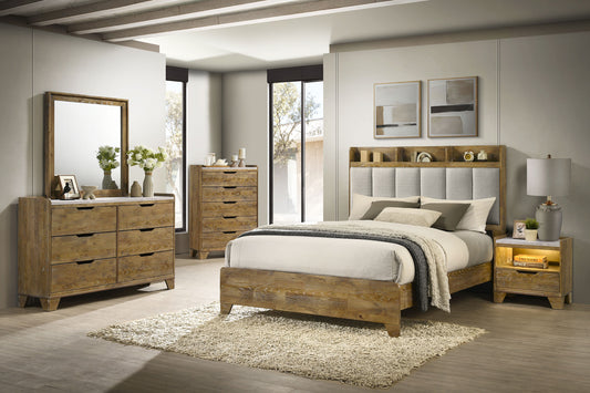 Henderson 5-piece Eastern King Bedroom Set Medium Oak