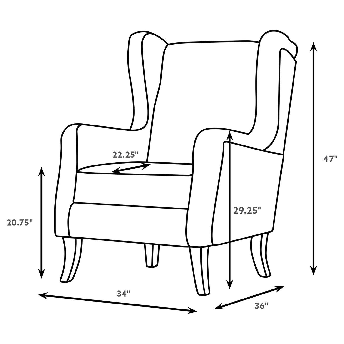 Elmbrook Upholstered Wingback Accent Club Chair Brown