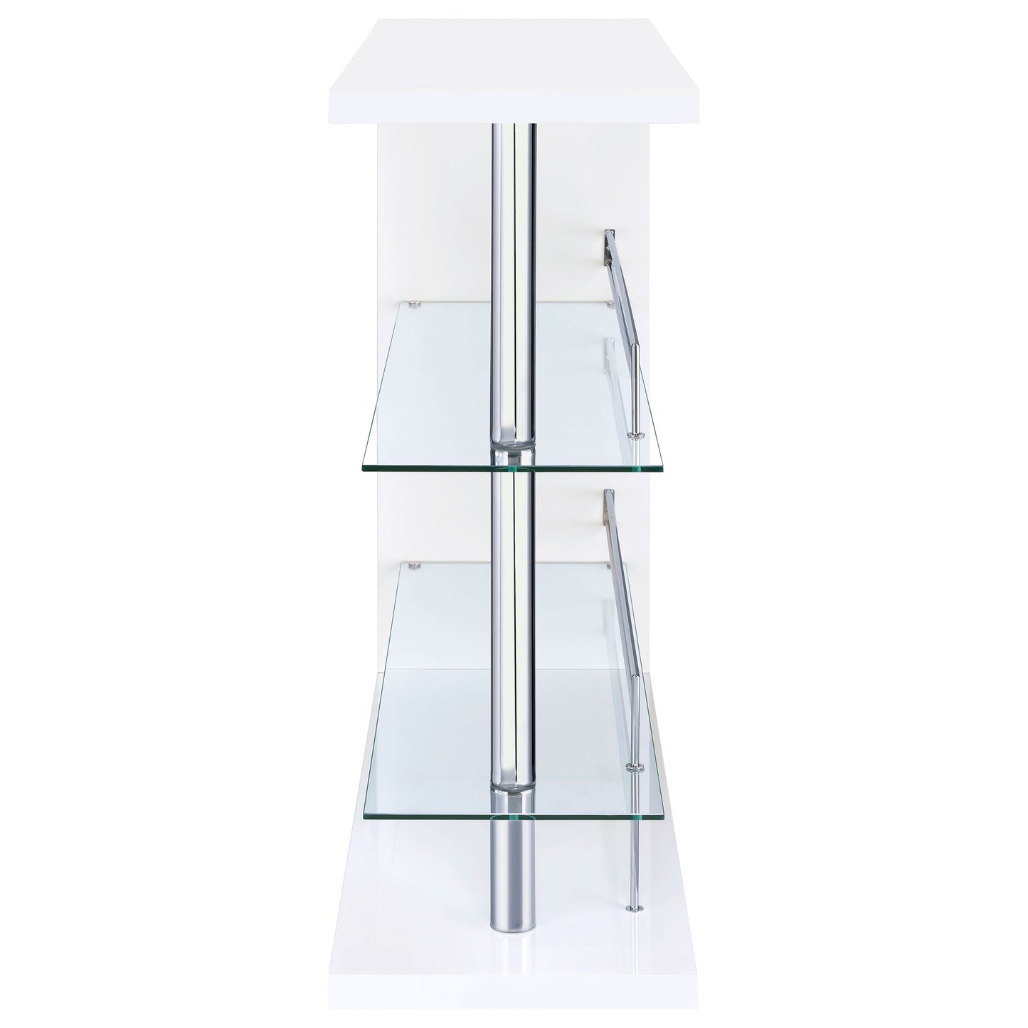 Prescott Rectangular 2-shelf Bar Unit Glossy White