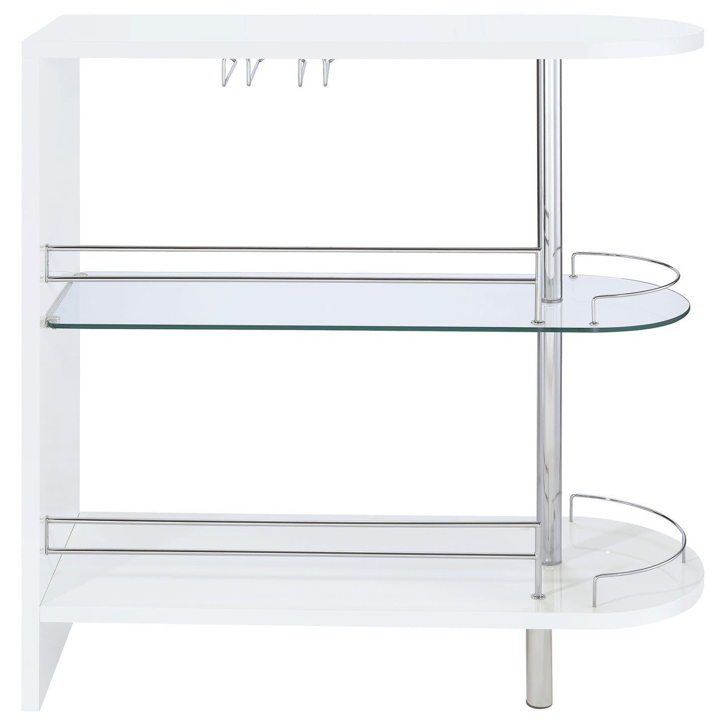 Adolfo 3-tier Bar Table Glossy White and Clear