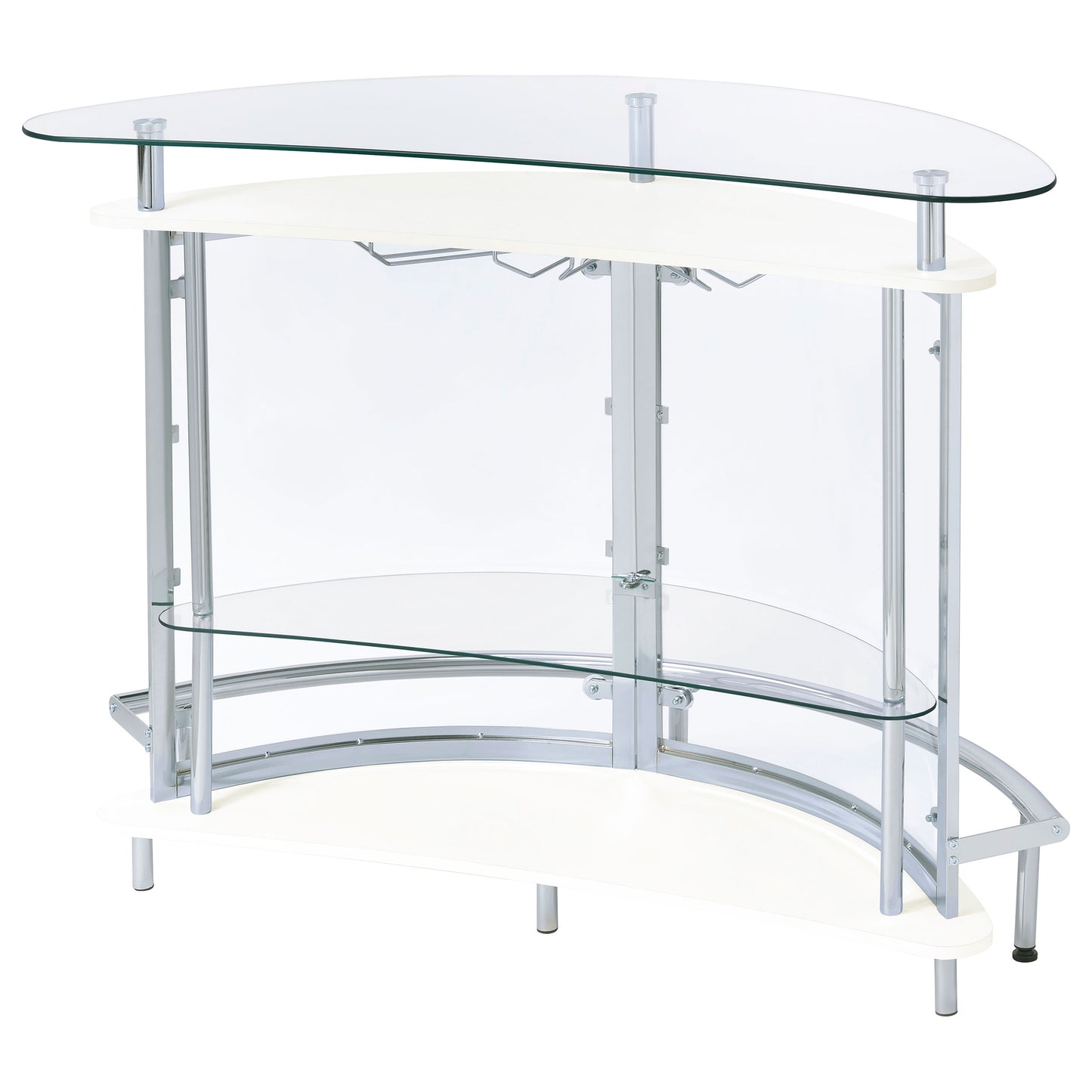 Amarillo 2-tier Bar Unit White and Chrome