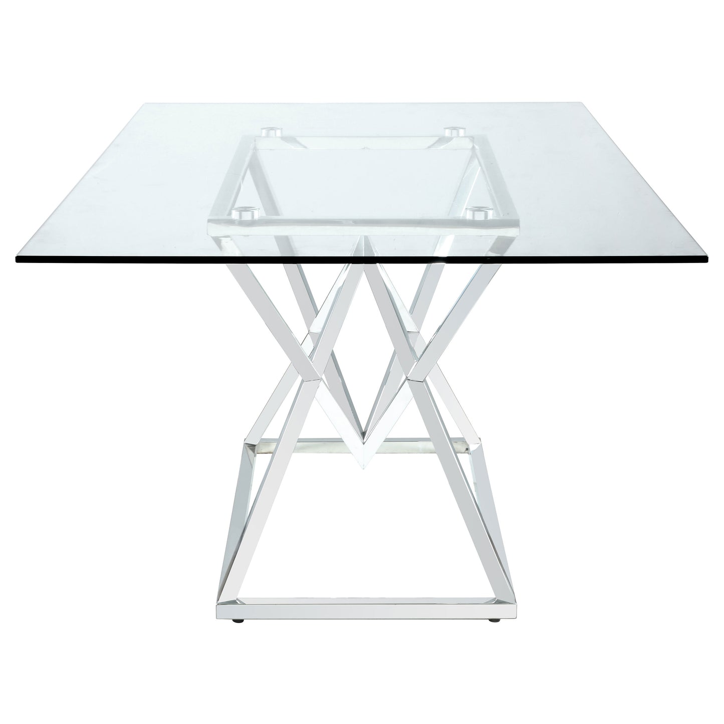 Beaufort Rectangle Glass Top Dining Table Chrome