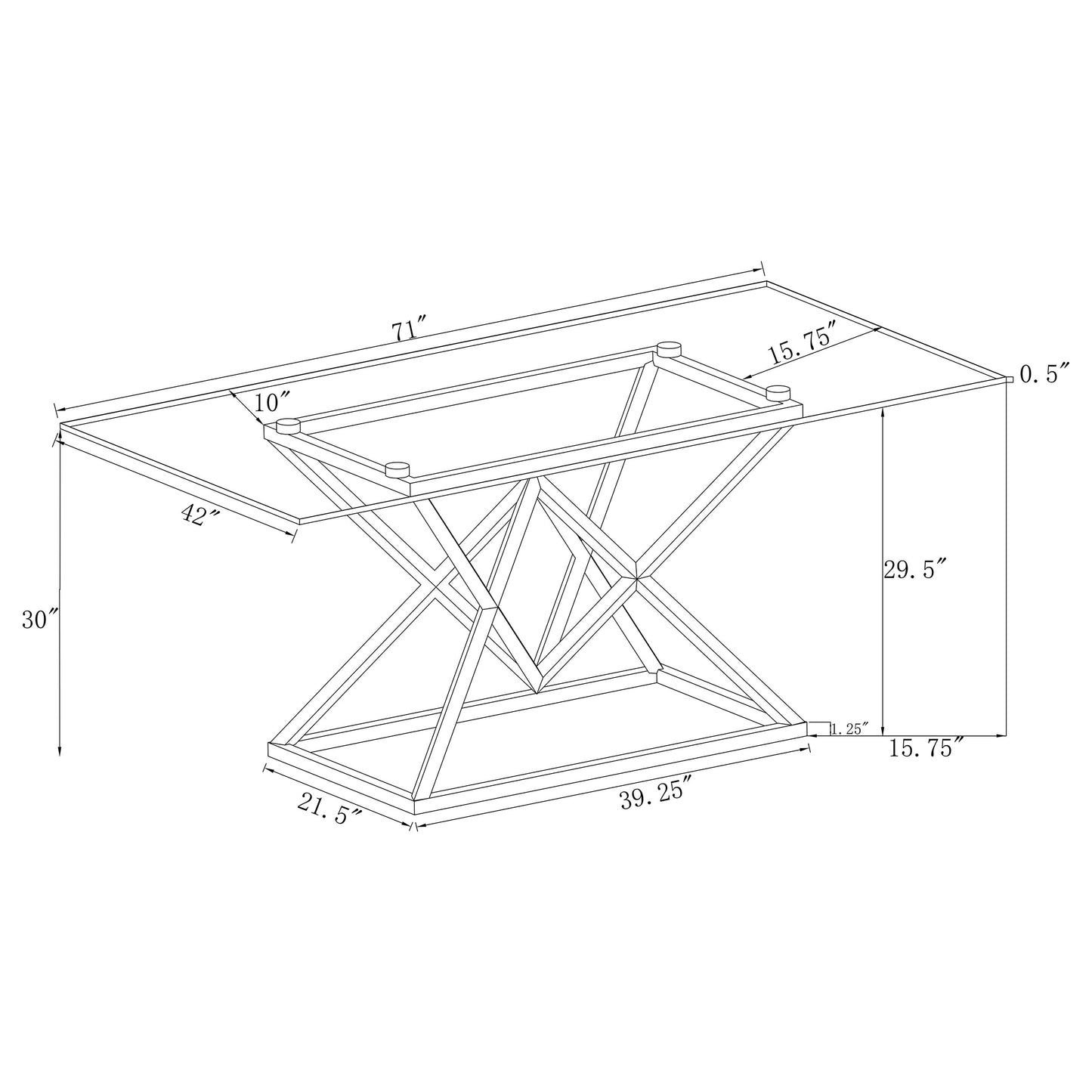 Beaufort Rectangle Glass Top Dining Table Chrome