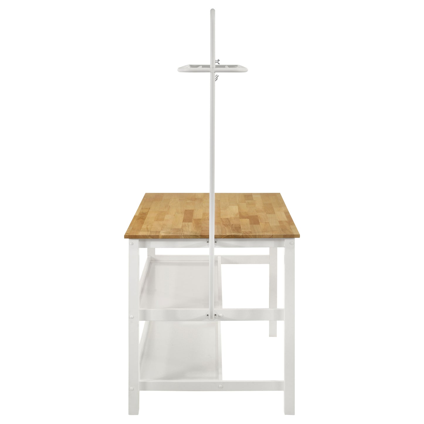 Hollis 3-piece Kitchen Island Counter Height Table with Stools Brown and White