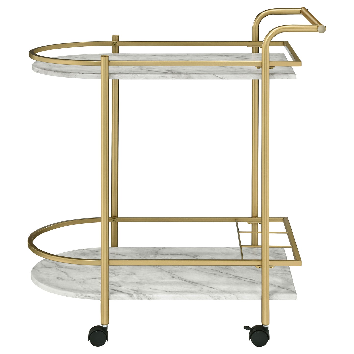 Desiree 2-tier Bar Cart with Casters Gold