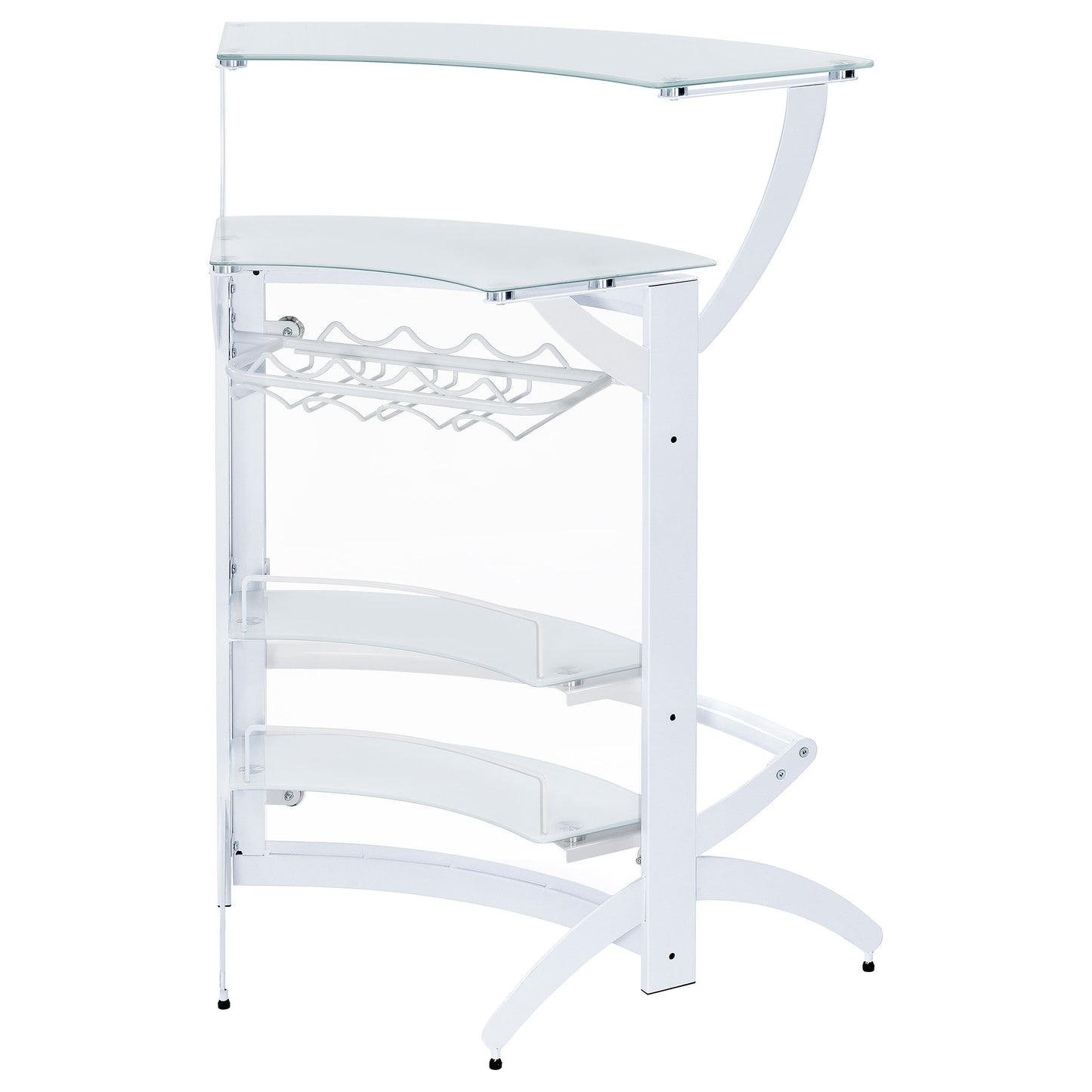 Dallas 2-shelf Home Bar White and Frosted Glass