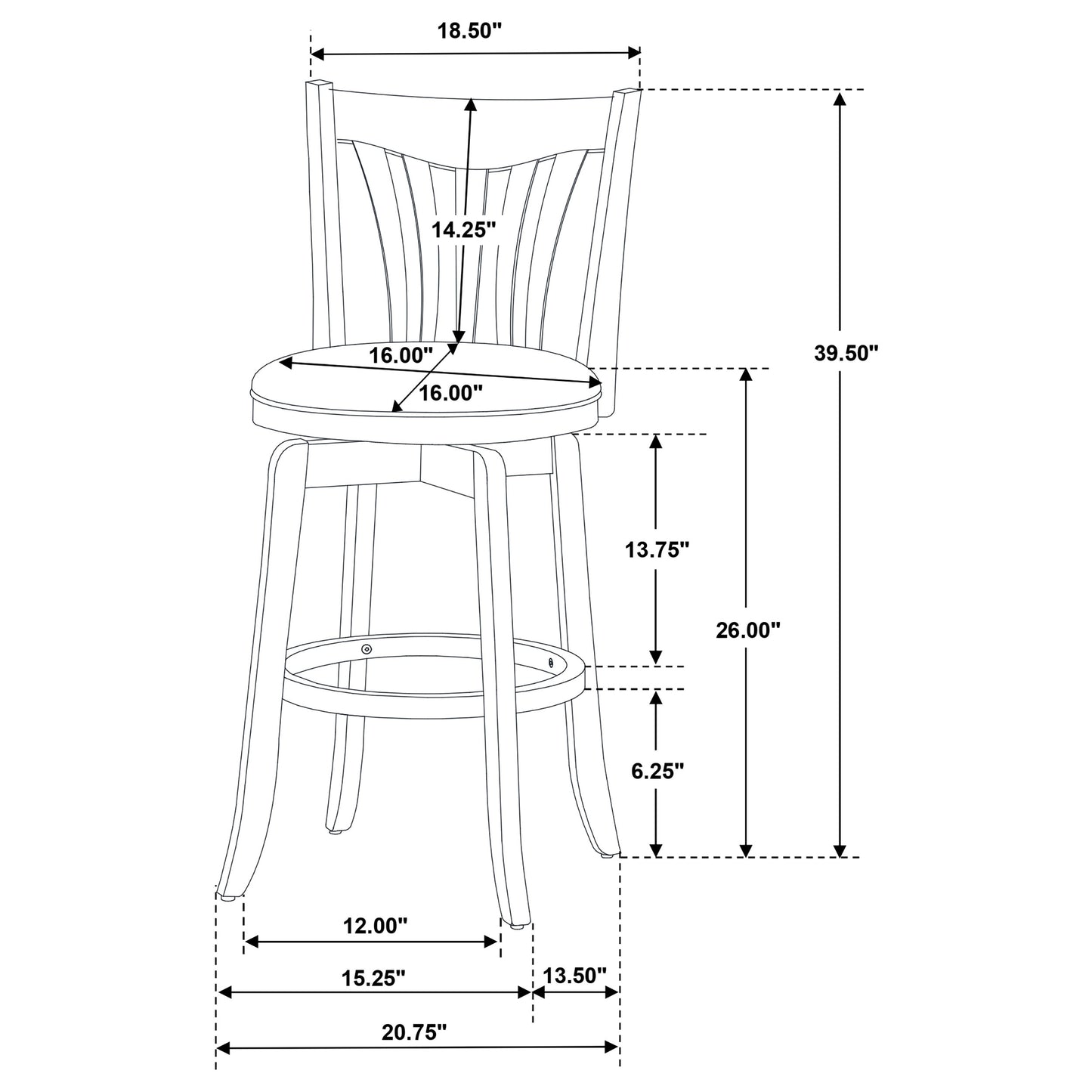 Lambert Counter Height Swivel Bar Stool with Upholstered Seat Dark Cherry