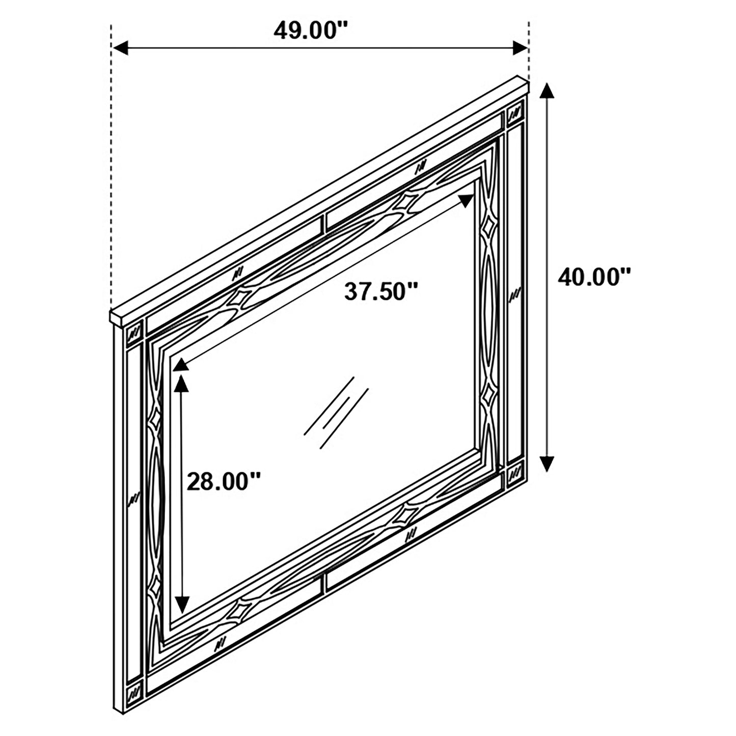 Gunnison Dresser Mirror with LED Lighting Silver Metallic