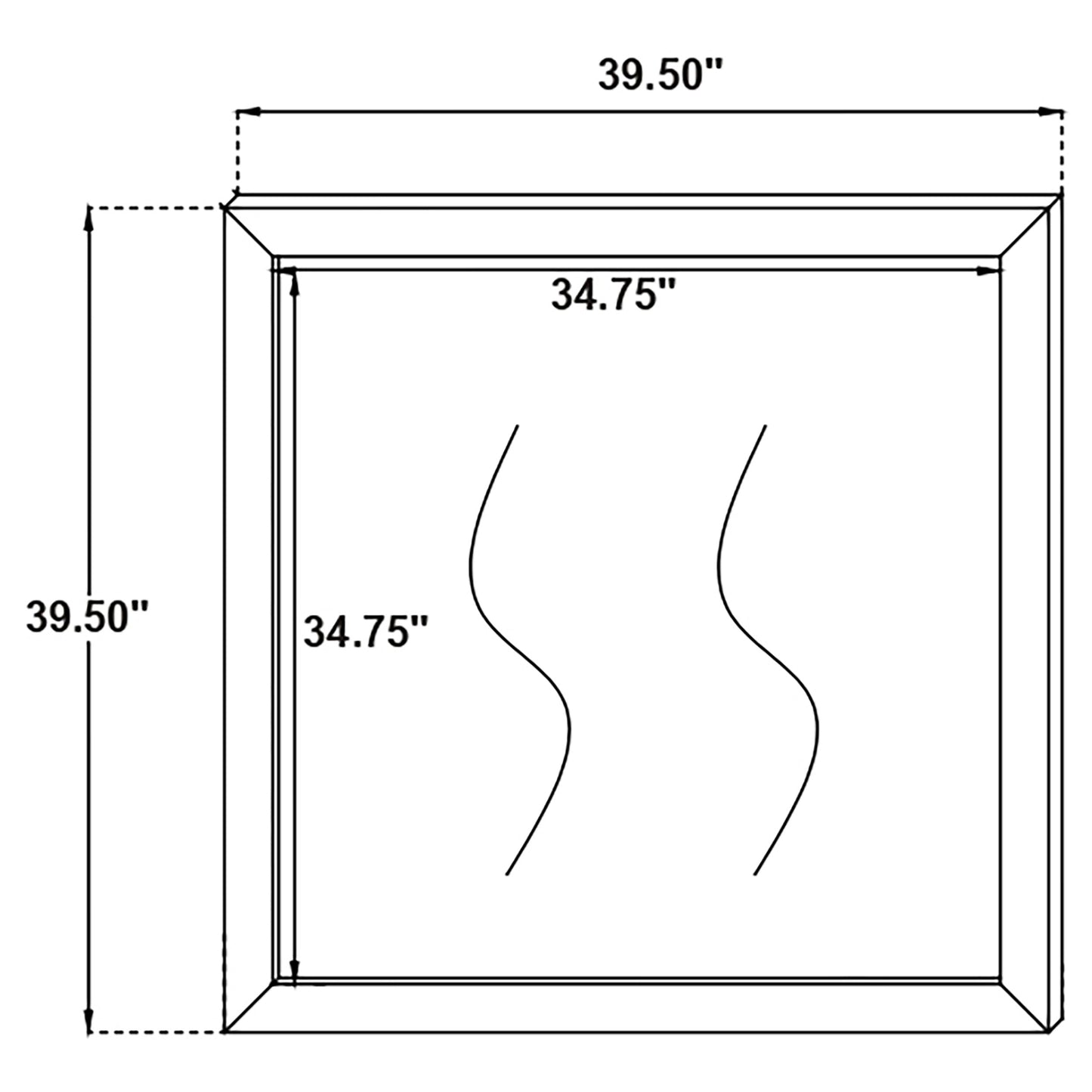 Kendall Square Dresser Mirror White