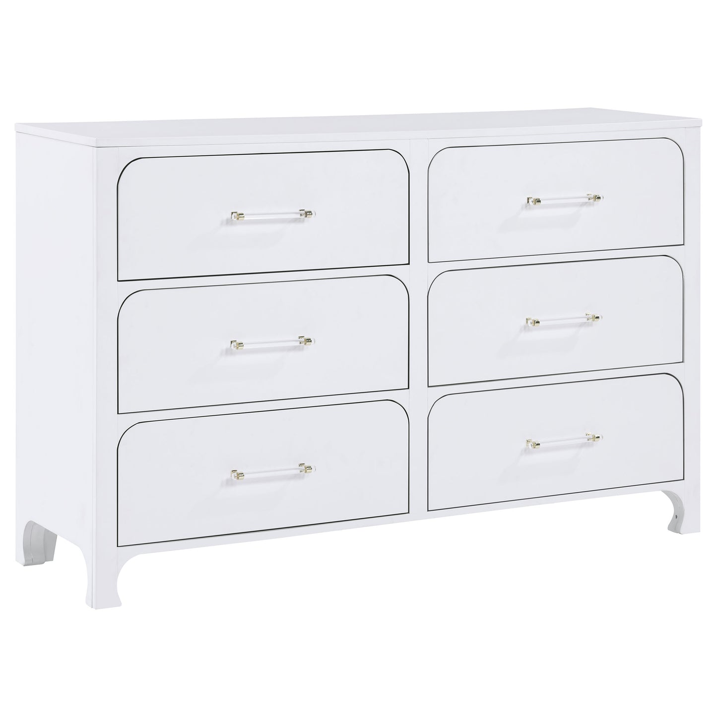 Anastasia 6-drawer Bedroom Dresser Pearl White