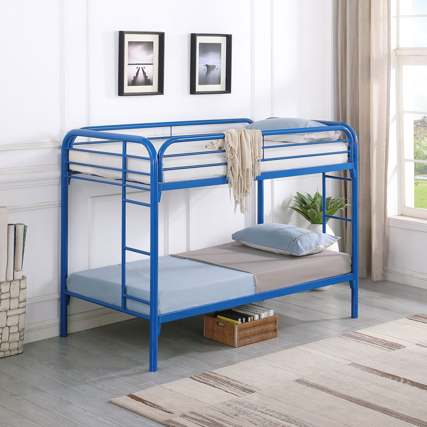 Morgan Twin Over Twin Bunk Bed Blue