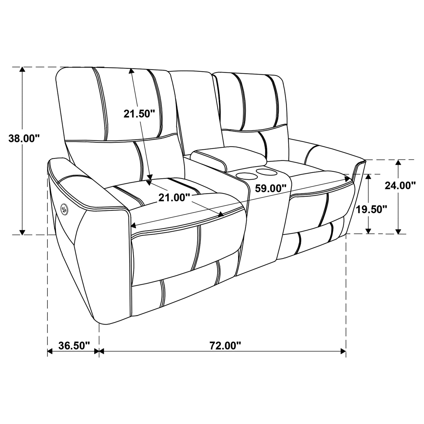 Greenfield Upholstered Power Reclining Loveseat with Console Saddle Brown