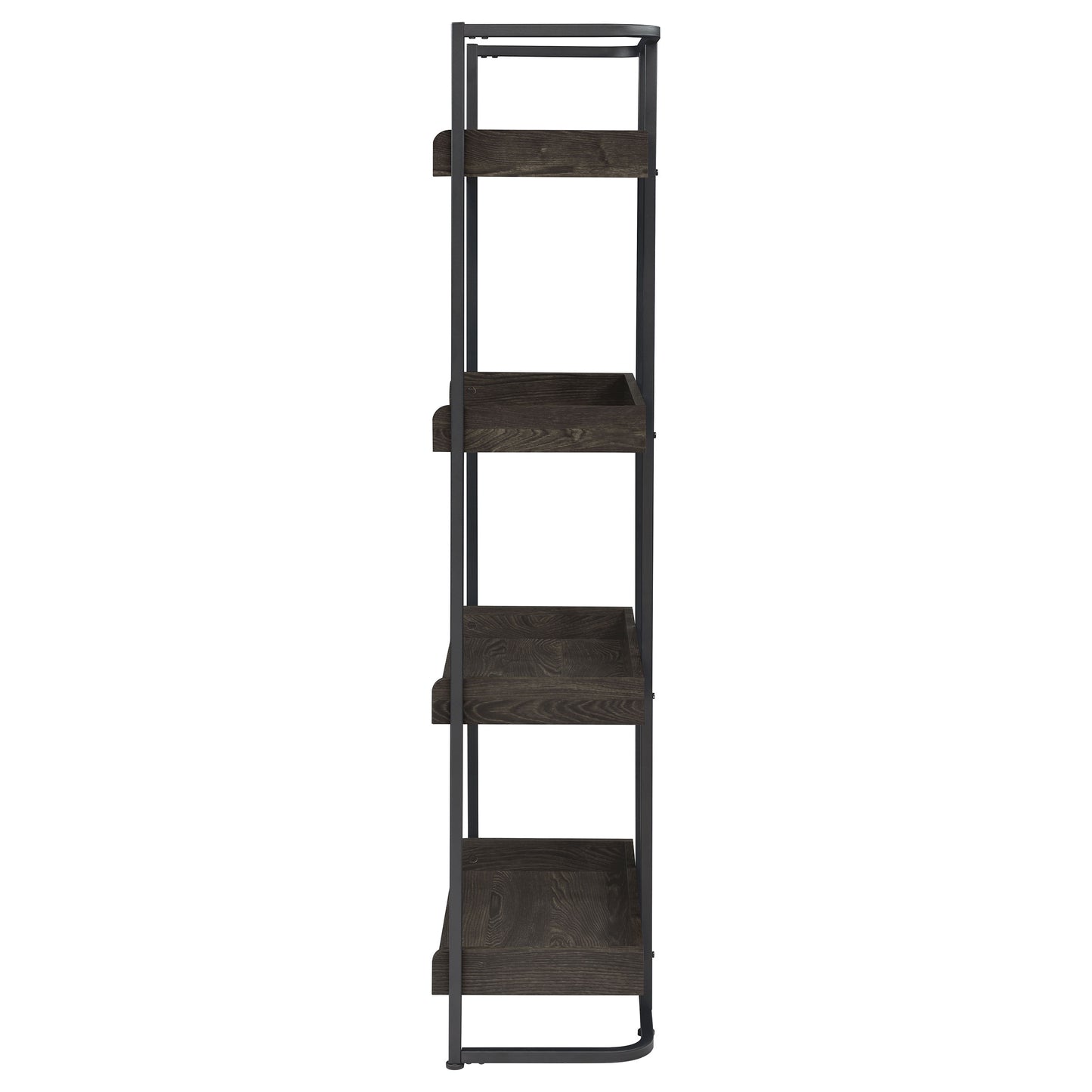 Ember 4-shelf Bookcase Dark Oak and Sandy Black