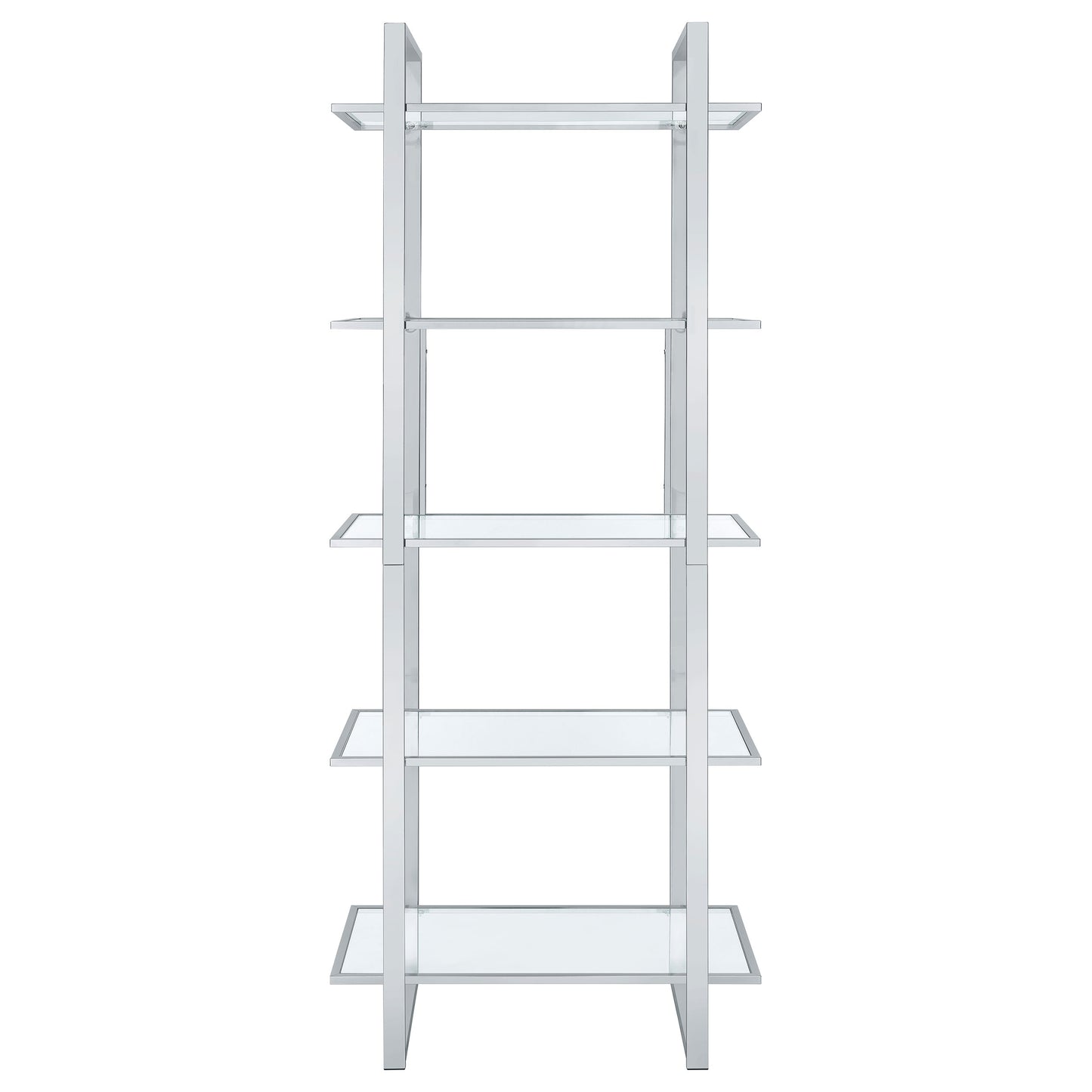 Hartford Glass Shelf Bookcase Chrome