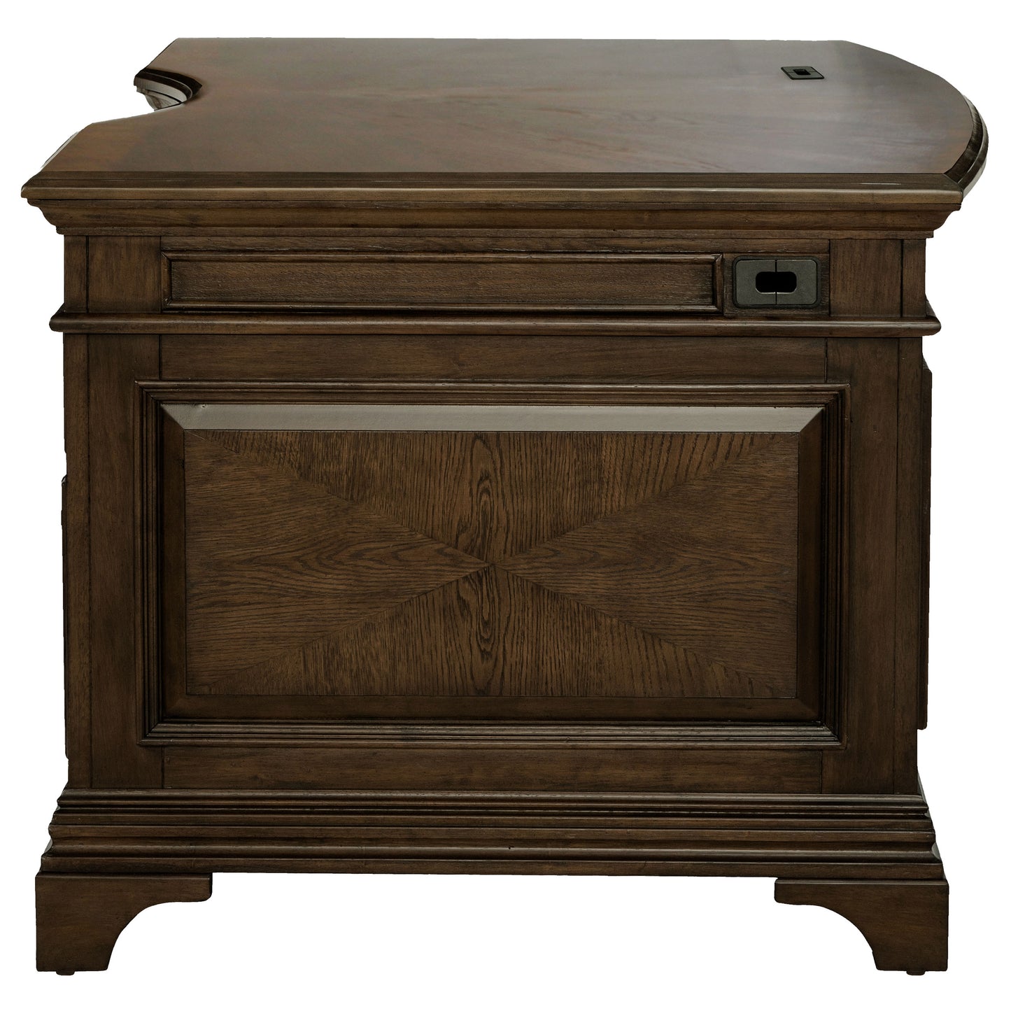 Hartshill Executive Desk with File Cabinets Burnished Oak