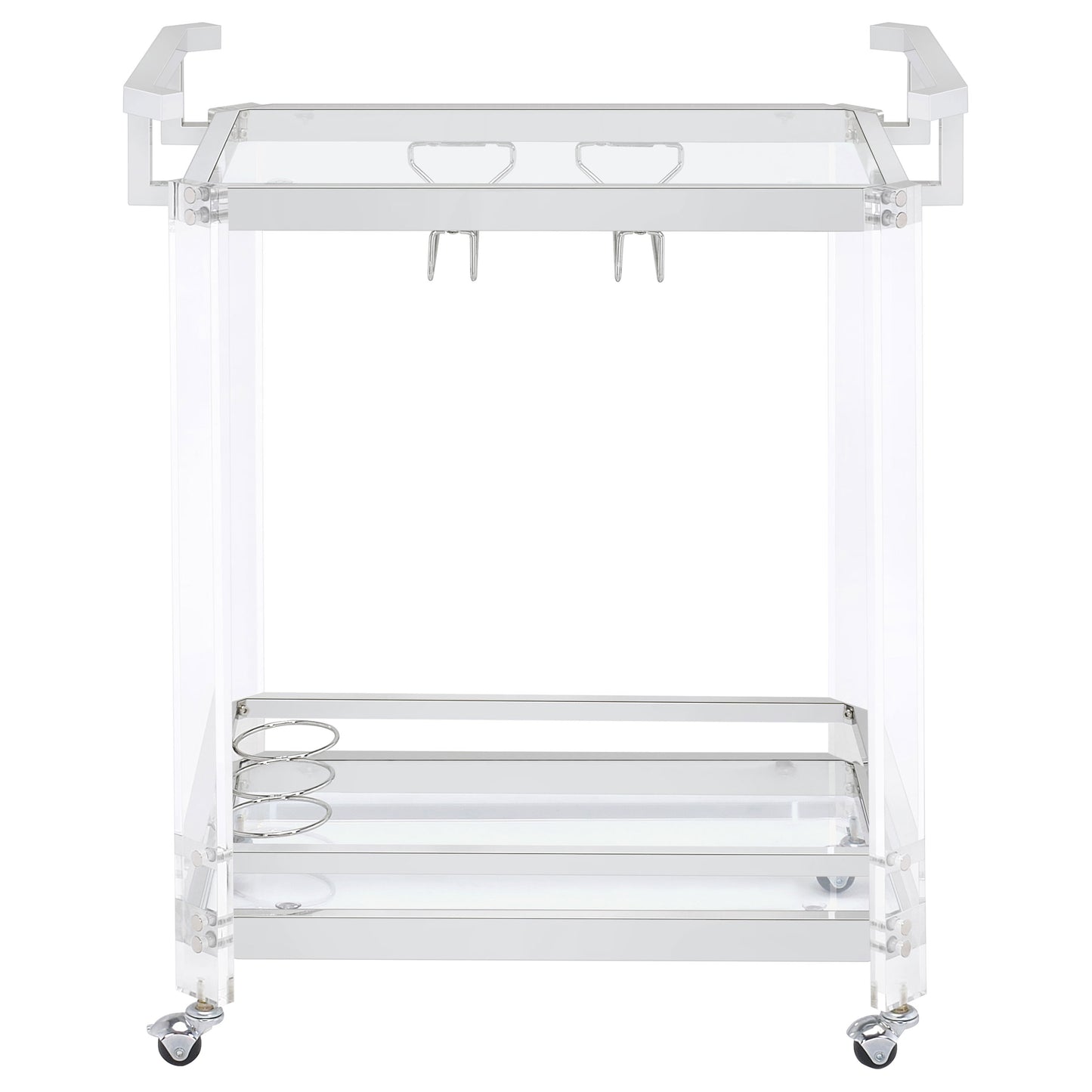 Jefferson 2-tier Glass Serving Cart Clear