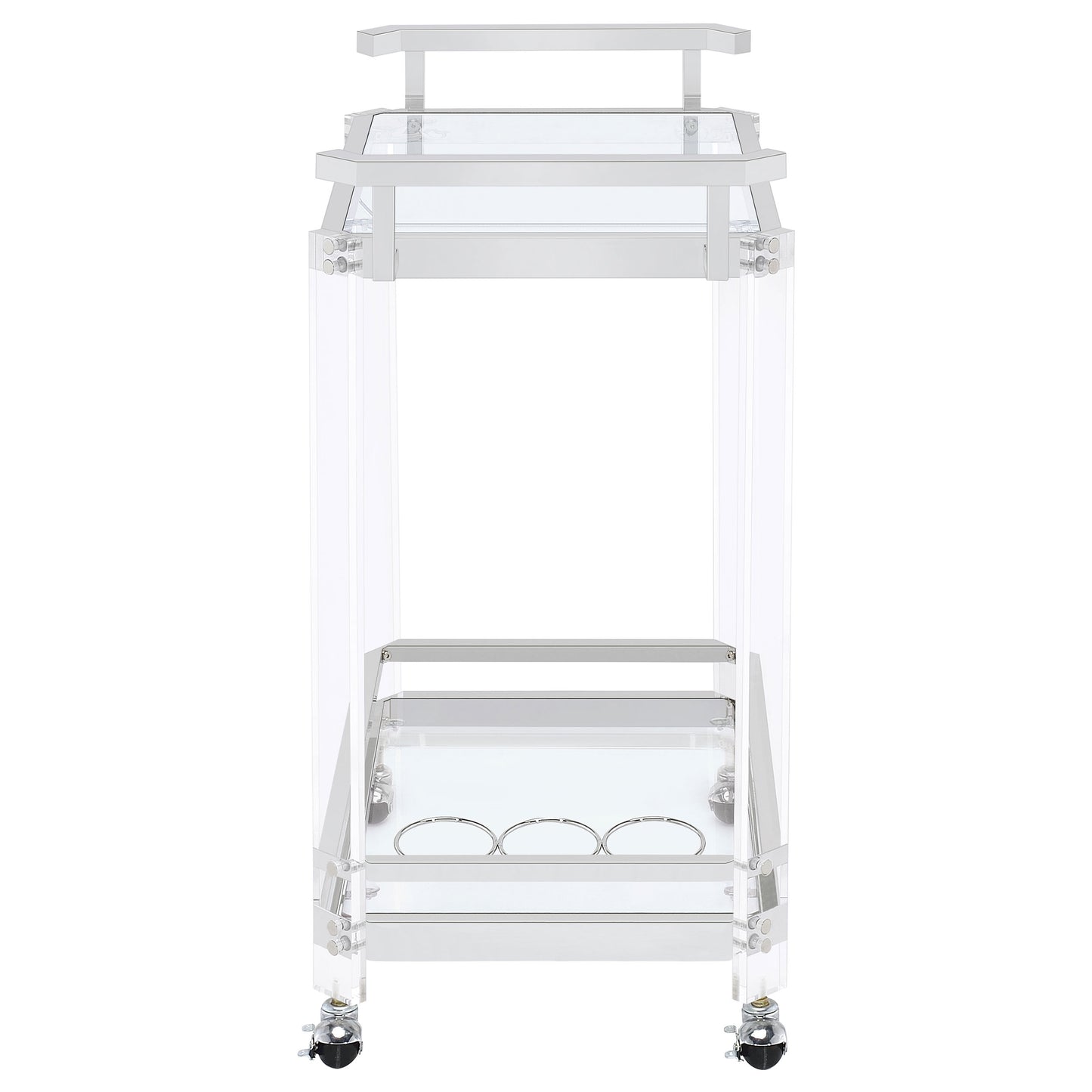 Jefferson 2-tier Glass Serving Cart Clear