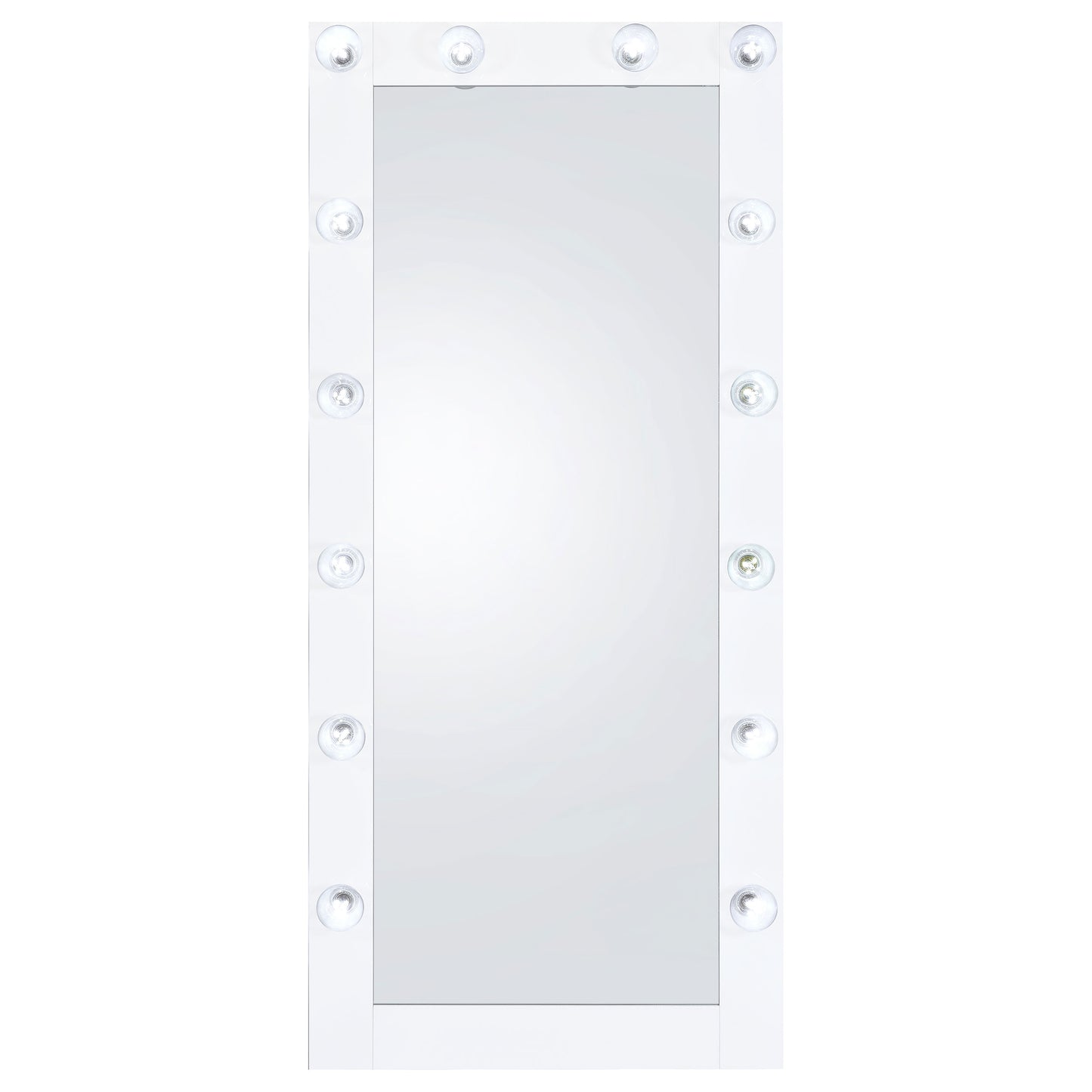 Zayan Full Length Floor Mirror With Lighting White High Gloss