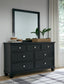 Lanolee Full Panel Bed with Mirrored Dresser