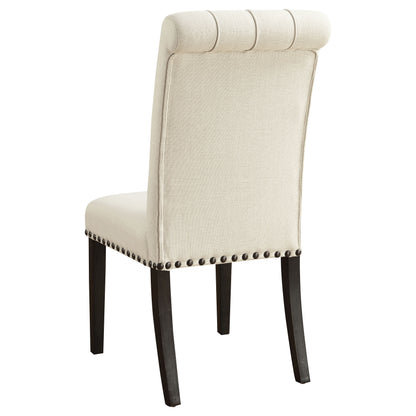 Alana Upholstered Dining Side Chair Beige Smokey Black (Set of 2)