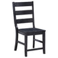 Newport Ladder Back Wood Dining Side Chair Black (Set of 2)