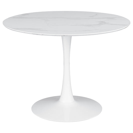 Arkell 40-inch Round Pedestal Dining Table White