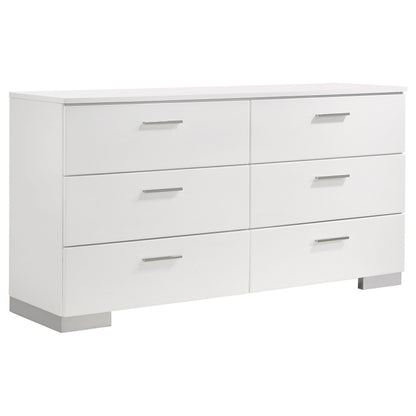 Felicity 5-piece Eastern King Bedroom Set White High Gloss