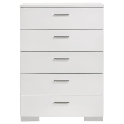 Felicity 5-piece Queen Bedroom Set White High Gloss