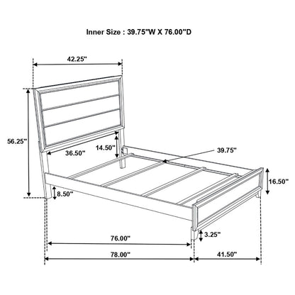 Watson Four-piece Twin Bedroom Set Grey Oak