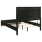 Caraway Wood California King LED Panel Bed Black