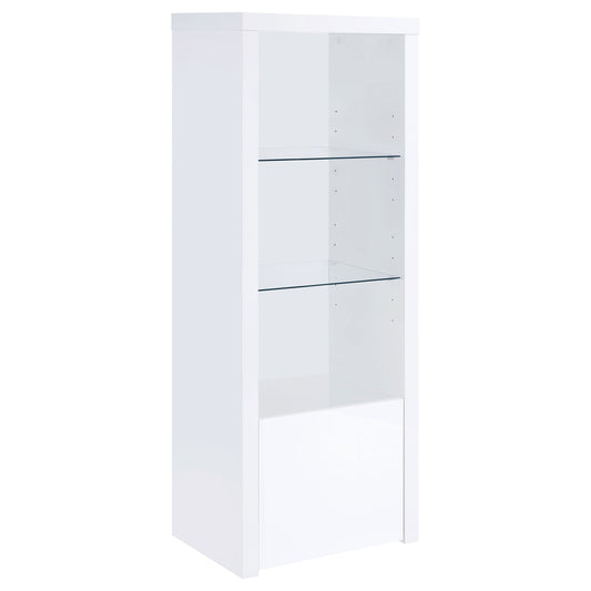 Jude 4-shelf Engineered Wood Media Tower High Gloss White