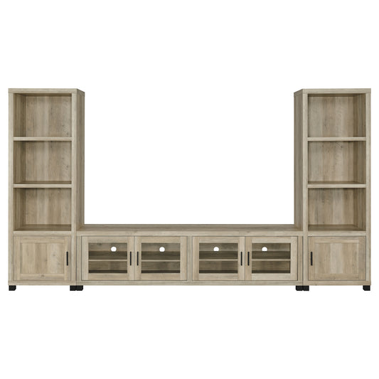 Sachin 3-piece 79-inch TV Entertainment Center Distressed Pine