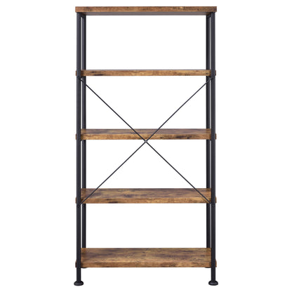 Analiese 63-inch 4-shelf Bookshelf Rustic Nutmeg