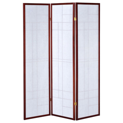 Katerina 3-Panel Room Divider Folding Shoji Screen Cherry