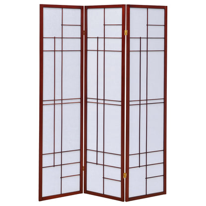 Katerina 3-Panel Room Divider Folding Shoji Screen Cherry