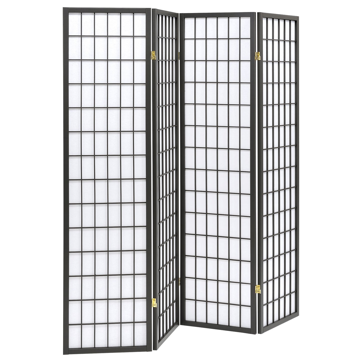 Roberto 4-panel Folding Screen Dark Grey and White