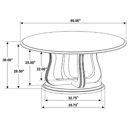 Trofello 5-Piece Farmhouse Round Pedestal Dining Set White Washed