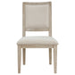 Trofello Upholstered Dining Side Chair White Washed and Beige (Set of 2)