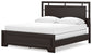 Covetown California King Panel Bed with Mirrored Dresser and Nightstand