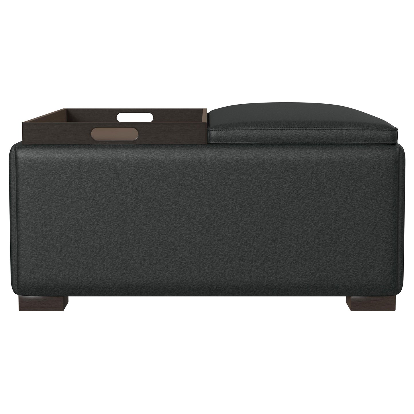 Paris Multifunctional Upholstered Storage Ottoman with Utility Tray Black