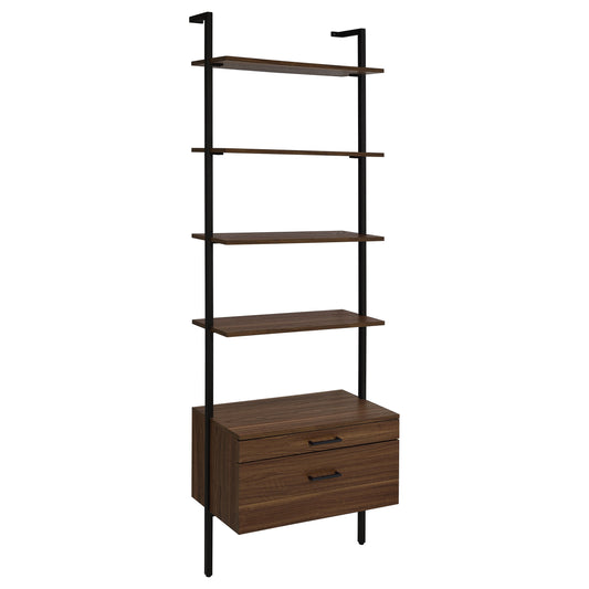 Owens 96-inch 5-shelf Storage Wall Bookshelf Walnut