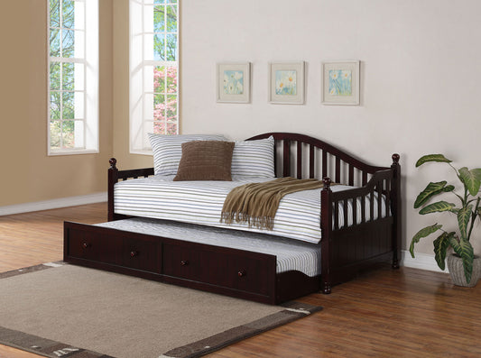 Dan Ryan Wood Twin Daybed with Trundle Cappuccino