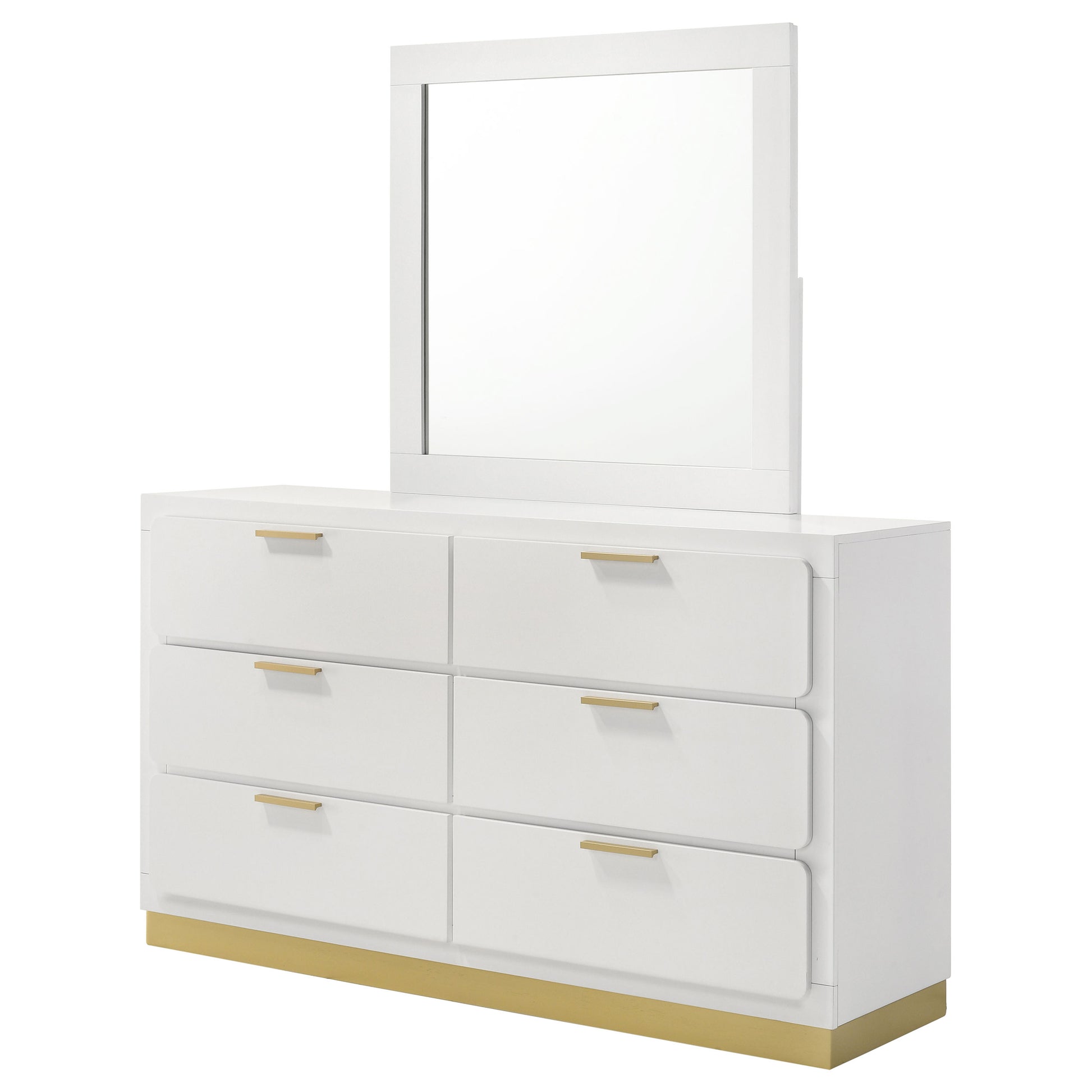 Caraway 6-drawer Dresser with Mirror White Best Price Furniture & Mattress Caraway 6-drawer Dresser with Mirror White Best Price Furniture & Mattress
